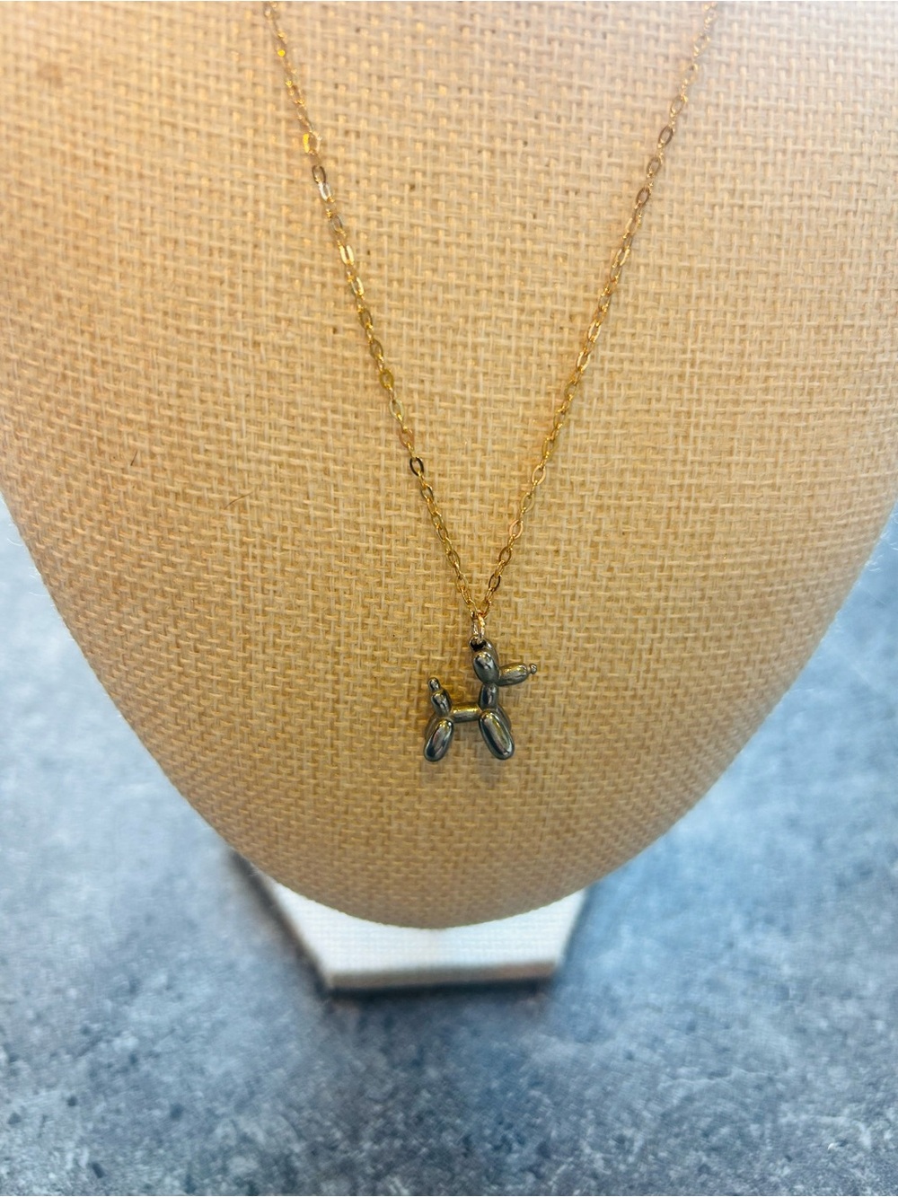 New Two Toned Necklace Balloon Dog Pendant stainless steel
